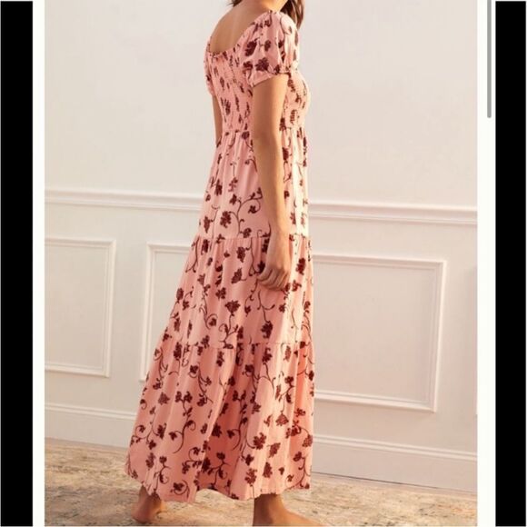 Anthropologie Daily Practice Tiered Maxi Dress Floral Pink XS - Picture 2 of 8